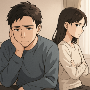 妻の態度の変化に悩む男性